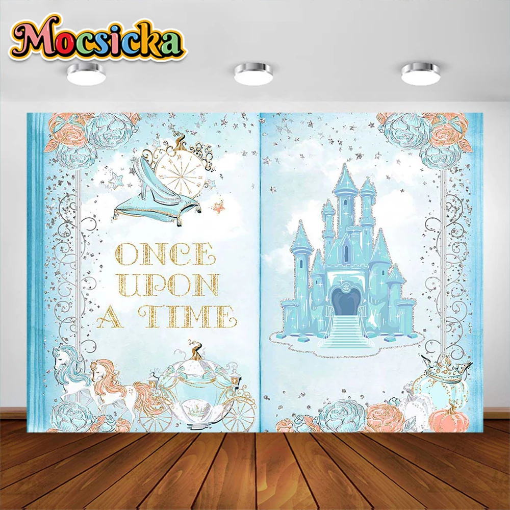 Fairy Tale Books Photography Background Once Upon a Time Ancient Castle Butterfly Flower Princess Girl Birthday Custom Backdrop