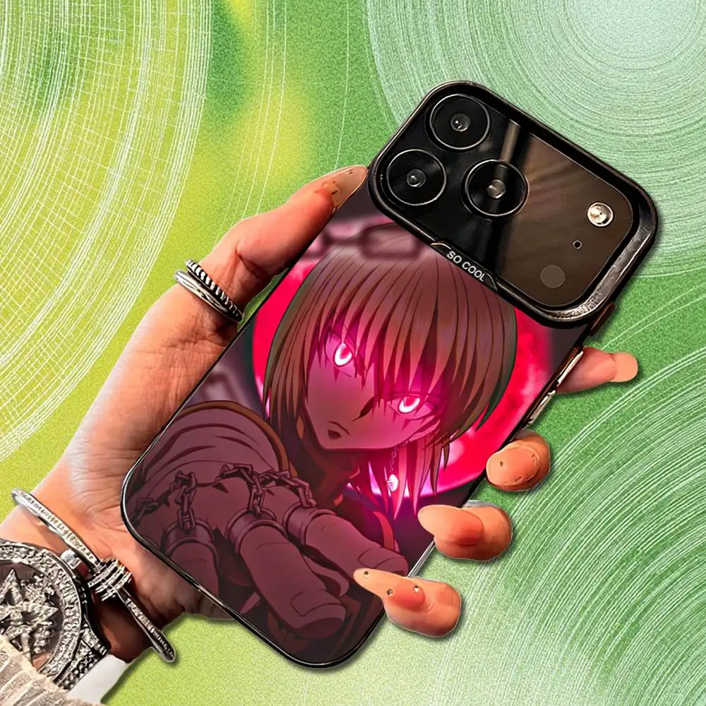 H-Hunter X Hunter K-Kurapika Funda de teléfono para iPhone 14,17,13,12,11,16,15,Mini,Pro,SE,XS,MAX,Funda de silicona negra mate