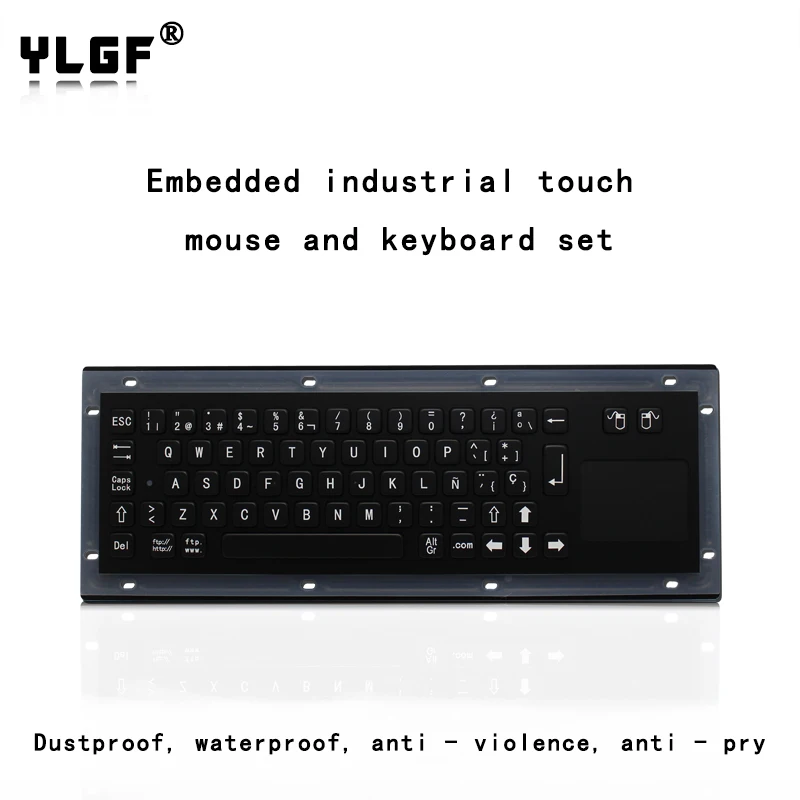 YLGF HS330C5/BL Industrial metal keyboard embedded stainless steel dust proof water trackpad mouse in multiple languages