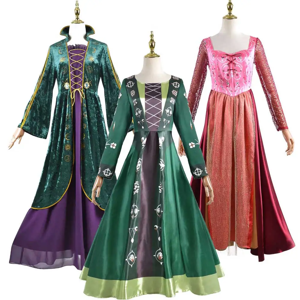 

Winifred Sanderson Cosplay Costume Adult Women Evening Party Dress Halloween Carnival Costumes
