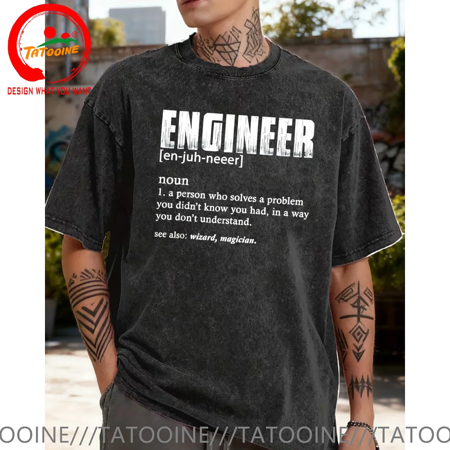 Funny Design Funny Engineer Definition  SRed Doublet Men Fashion Trendy Casual Clothing Stylish Tops Tee Shirt Leisure Tshirt Me