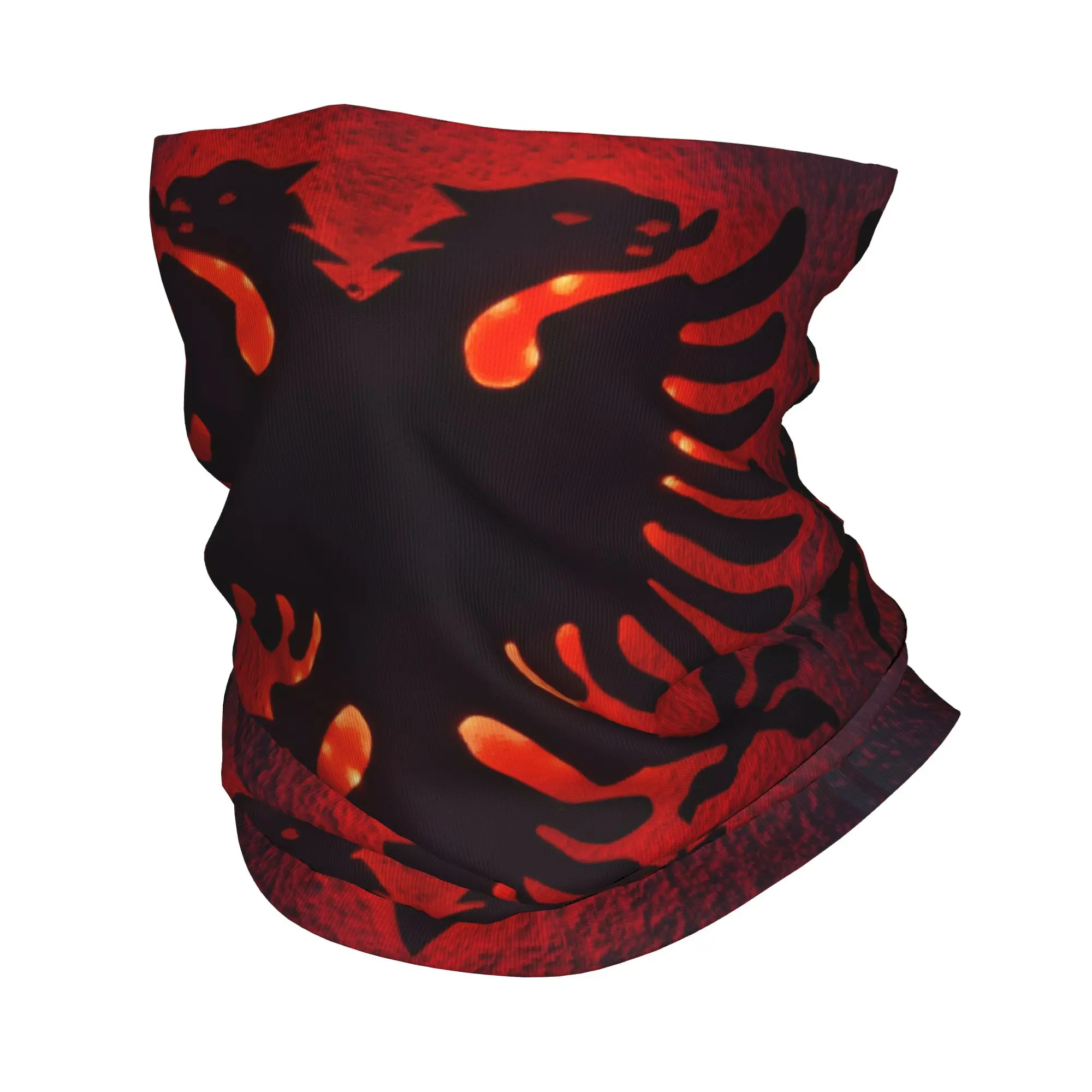 Custom Flag Of Albania Eagle  Bandana Neck Gaiter for Hiking Running Women Men Wrap Scarf  Balaclava Warmer