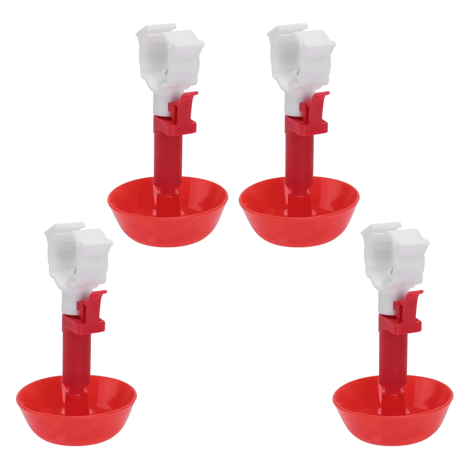 

4pcs Automatic Chicken Drinker Durable Poultry Water Cup Simple Design For Home Commercial Farms Reduce Water Waste White Clip