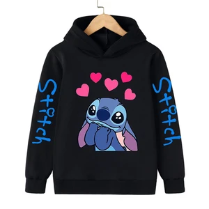Roupas engraçadas natal disney ponto hoodie crianças dos desenhos animados criança menina menino lilo e ponto moletom com capuz bebê casual topo 12 principais vendas moletons de animes - №6
