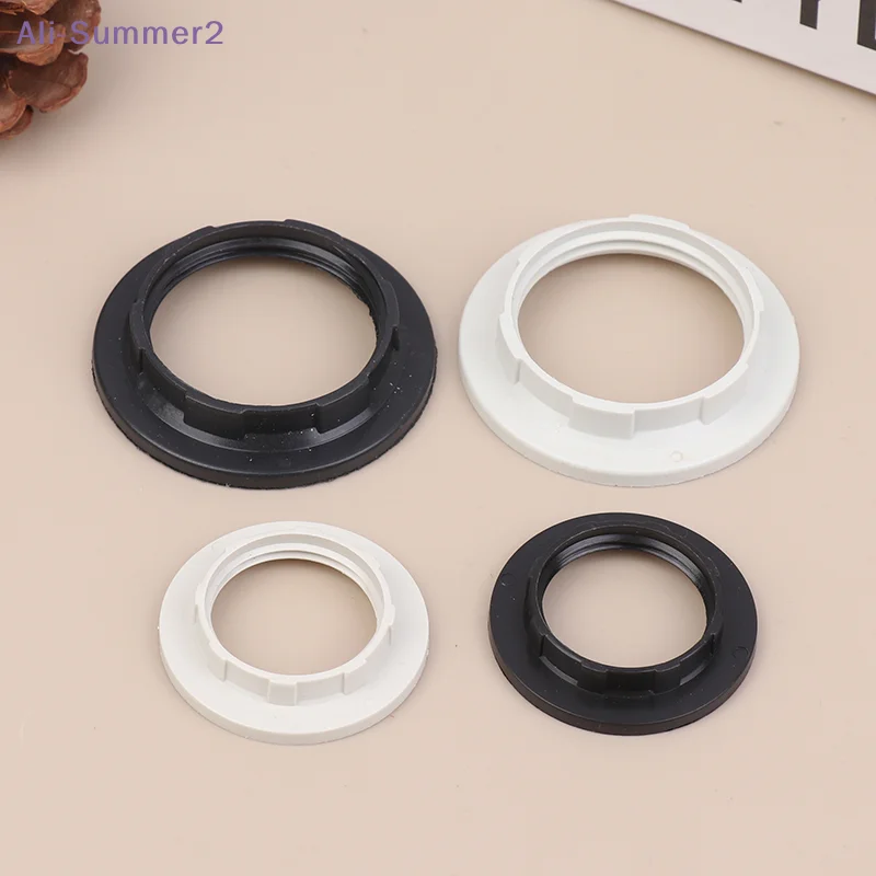 {Summer2} 10Pcs E14 E27 Threaded Lamp Socket Rings Pack Black White E12 E26 Lock Lamp Shade Rings For Standard Base Lamp Holder