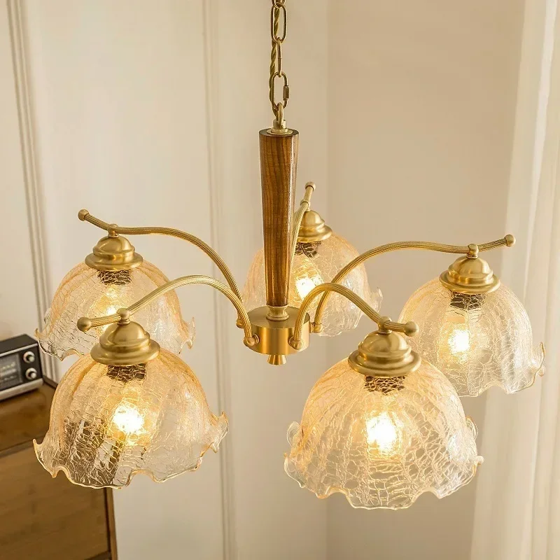 

Nordic Hanging Chandelier Retro Style Home Decoration Pleated Fabric Lampshade Led Lamp Living Room Dining Bedroom Pendant Light