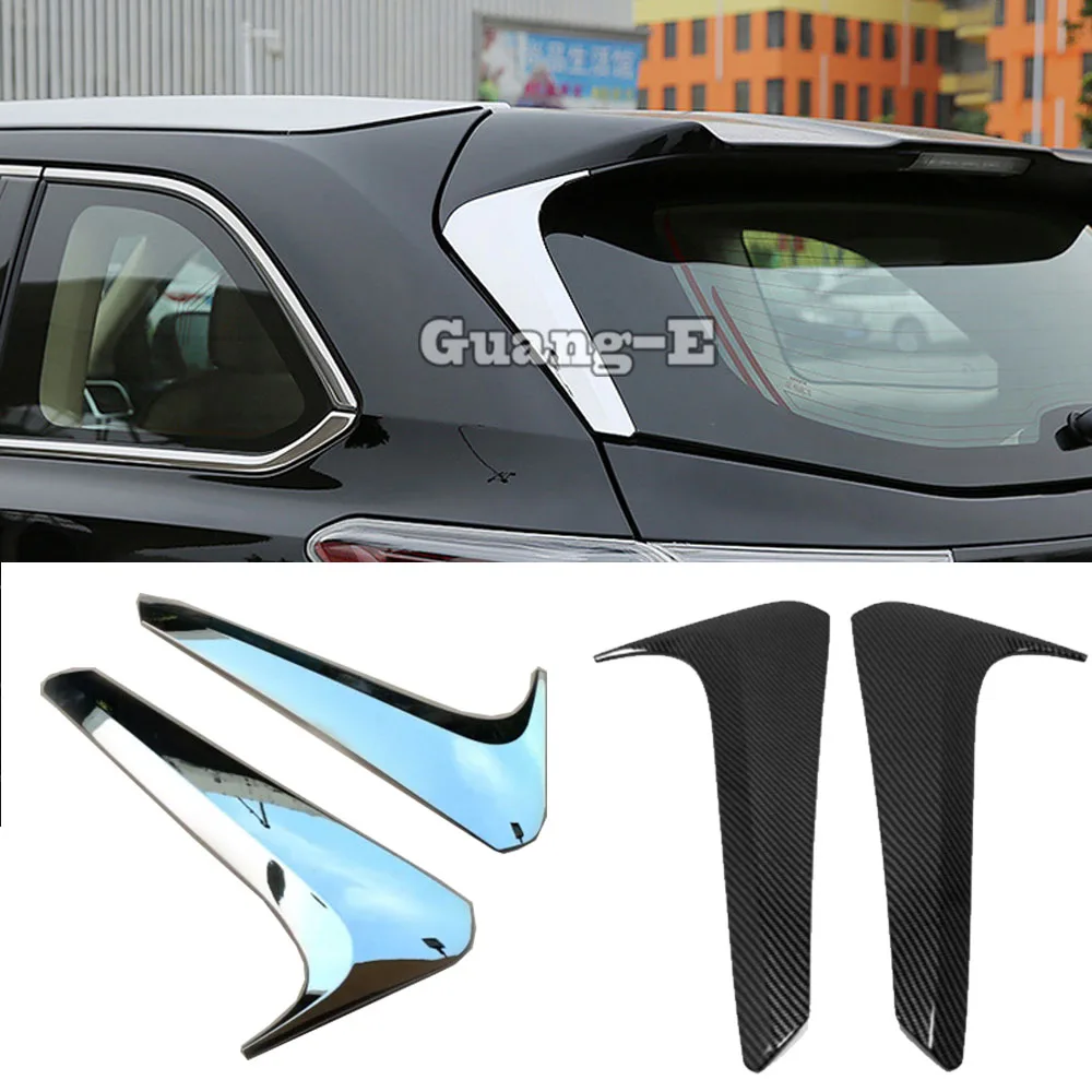 

For Toyota Highlander 2015 2016-2017 2018 2019 2020 Car Cover ABS Rear Tail Spoiler Side Triangle Window Bezel Trim Sticker 2pcs
