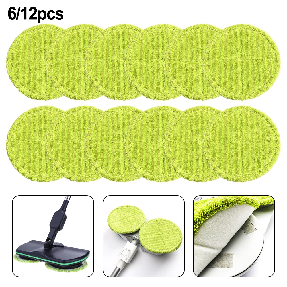 16cm Green Replacement Cloth for Electric Mop Round Cleaning Pads Washable and Reusable Great for Sticky Dirt and Pet Hair