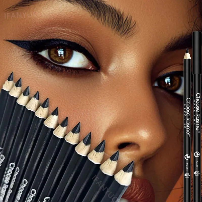 Matita Eyeliner Impermeabile 1-20 Pezzi, Lunga Durata, Altamente Pigmentata, Nera, in Legno, per Occhi e Sopracciglia, Ricaricabile, Trucco Occhi Liscio