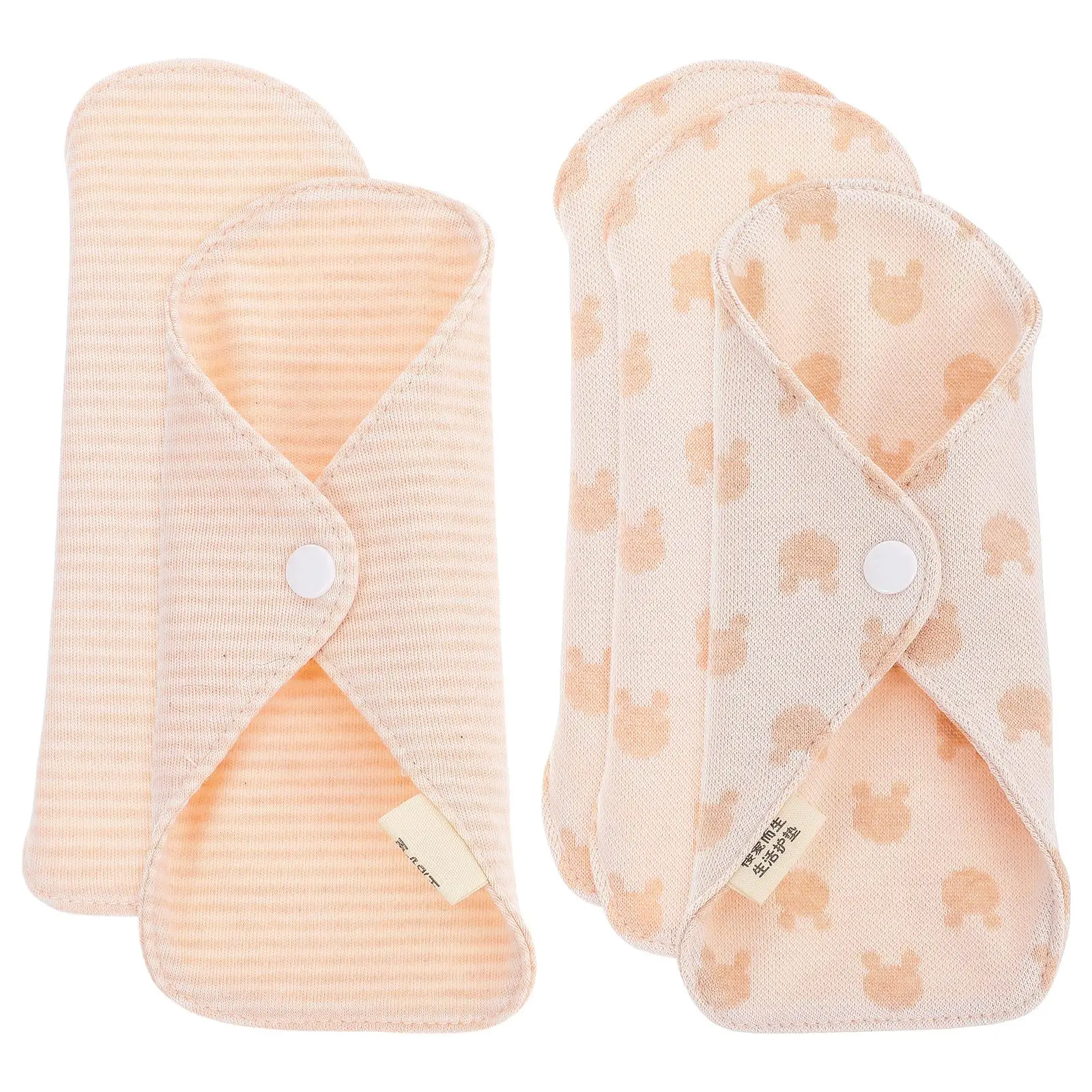 5 Pcs Organic Cotton Sanitary Napkin Washable Reusable Menstrual Pads Soft Breathable Absorbent Women Cloth Pad Panty Liners