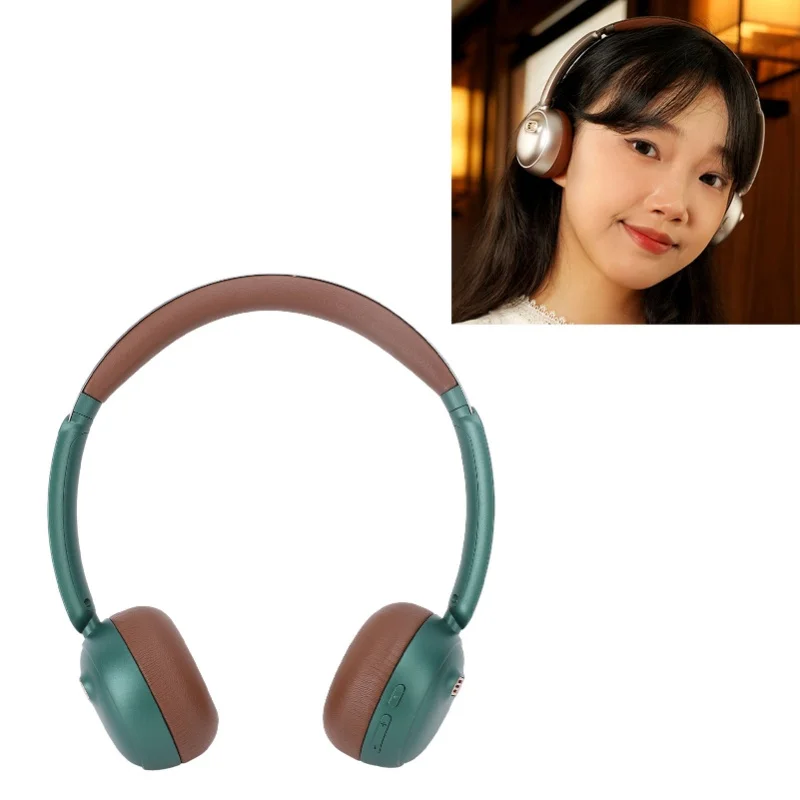 Retro Bluetooth 5.4 Headphones Over Ear Wireless Headset Noise Cancelling Lossless Sound Lightweight Comfortable For Travel Home