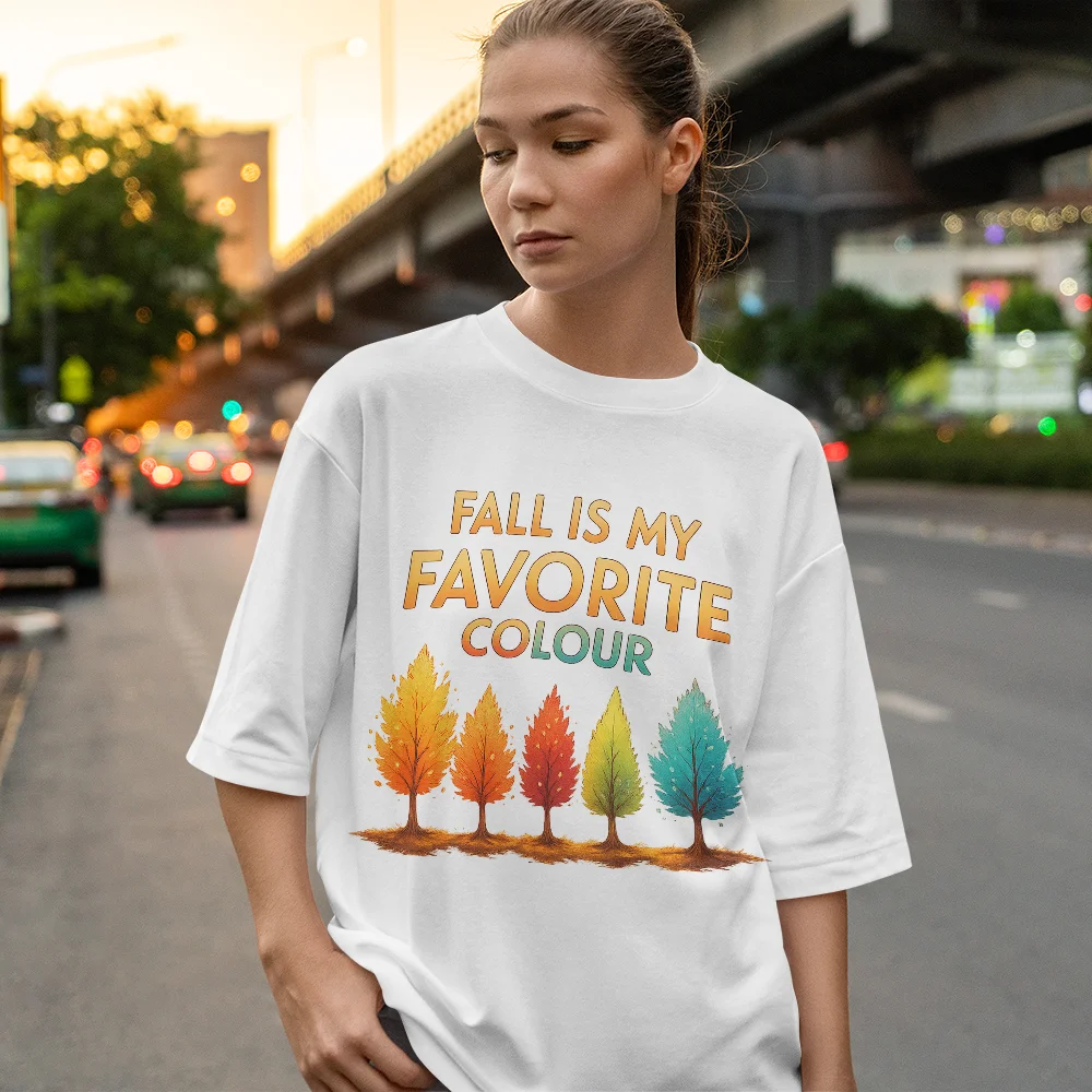 

Comfortable Women's Printed T-shirt - "Autumn Favorite Color Tree Pattern Women's T-shirt" Cool and Stylish Look