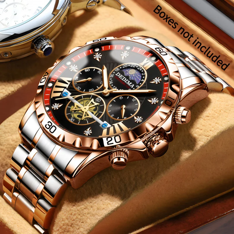 

Luxury Men Quartz Wristwatch Men Men Business Watch Fashion Steel Band Student Waterproof Luminous Flywheel High End Dress Watch