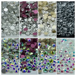 Super Quality Glitter Gems SS3-SS50 Flatback Stones Clear Crystal Non Hotfix Rhinestones Nail Art Decoration Rhinestones