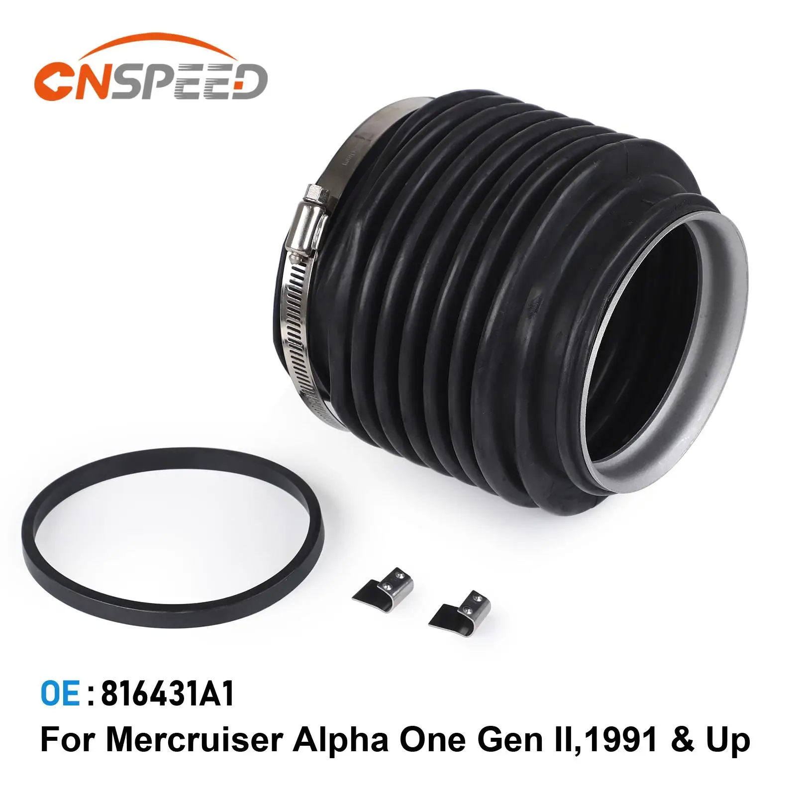 CNSPEED U-Shaped Joint Bellows Black 816431A1 For MerCruiser Alpha One Gen II And Vazer 1991 And Up Stern Drives 18-2747 89180