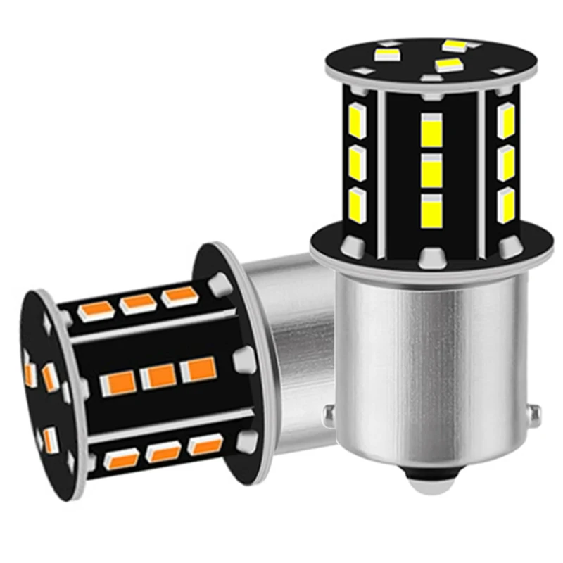 

10 шт. DC6V 12V 24V 1156 BA15S P21W без полярности, светодиодный индикатор для мотоцикла, лампа двигателя 18SMD 2016, белый, янтарный