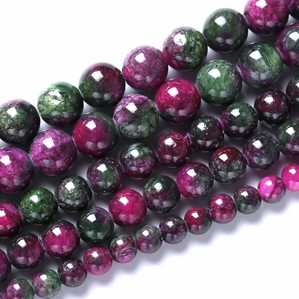 Natural Stone Beads 4/6/8/10/12mm Red Green Persian Jasper Round Beads for Jewelry Making DIY Bracelets Necklaces Earrings Accessories