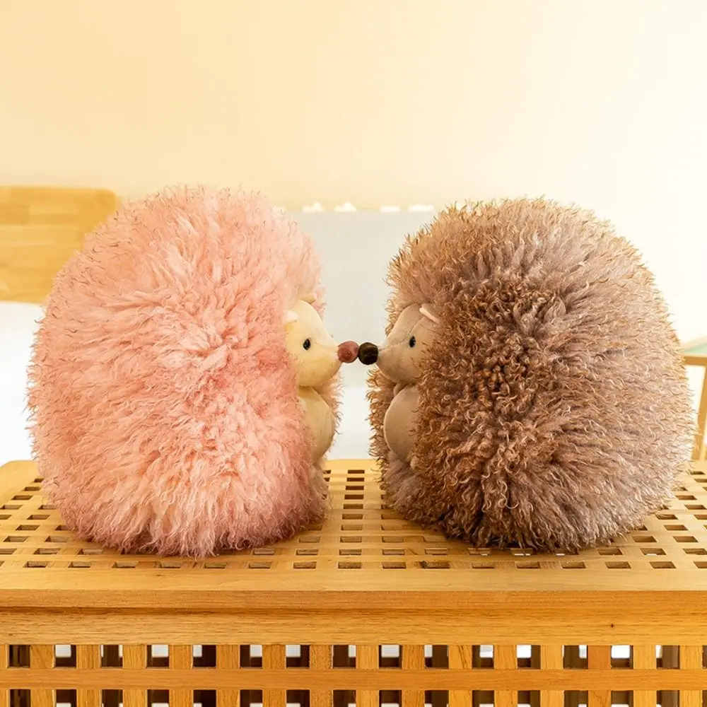 

Kawaii Solid Color Hedgehog Plush Toy Panda Fluffy Hedgehog Plush Pillow Round Cartoon Animal Stuff Doll Children's Toys
