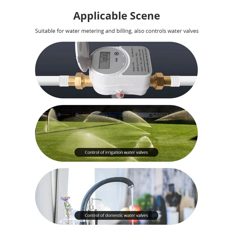 Y22A-Tuya Zigbee Ultrasonic Water Meter DN15 With Valve LCD Display Water Quantity Flow Consumption Measure IP68 Waterproof
