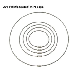 Chaveiro de aço inoxidável com capacidade de carga giratória, EDC Wire Cable, Tag Rope, Ring Lock, Multifunction, 10pcs