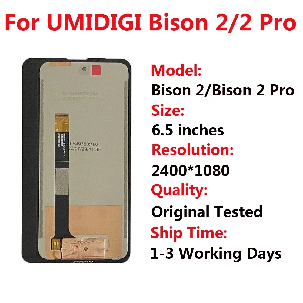 100% Original Tested For UMIDIGI Bison 2 LCD Display Touch Screen Assembly LCD Sensor For Umidigi Bison2 Pro LCD Display