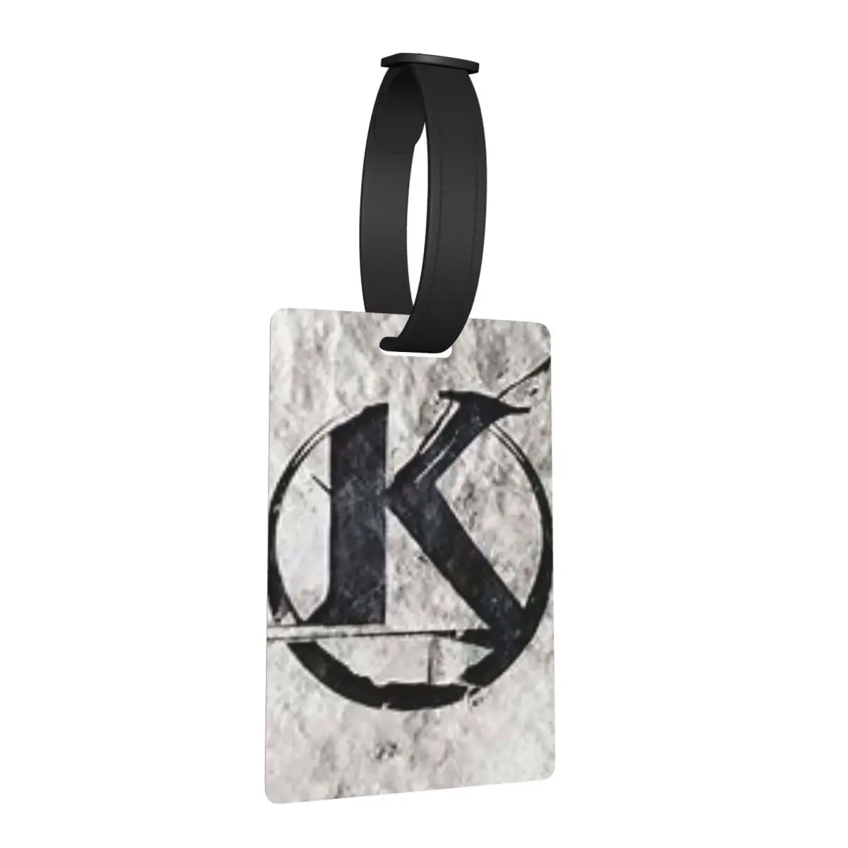 

Black Kaamelott Logo On A Gray Background Luggage Tags Suitcase Travel Fashion Baggage Boarding Tag Label Holder ID Name Address