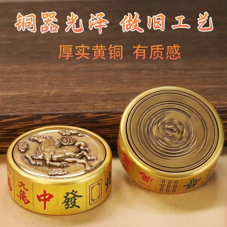 Nouveau modèle Mahjong en laiton Fidget Spinner main Spinner décompression huit Trigrammes Gyroscope soulager le Stress jouets pour cadeaux pour adultes