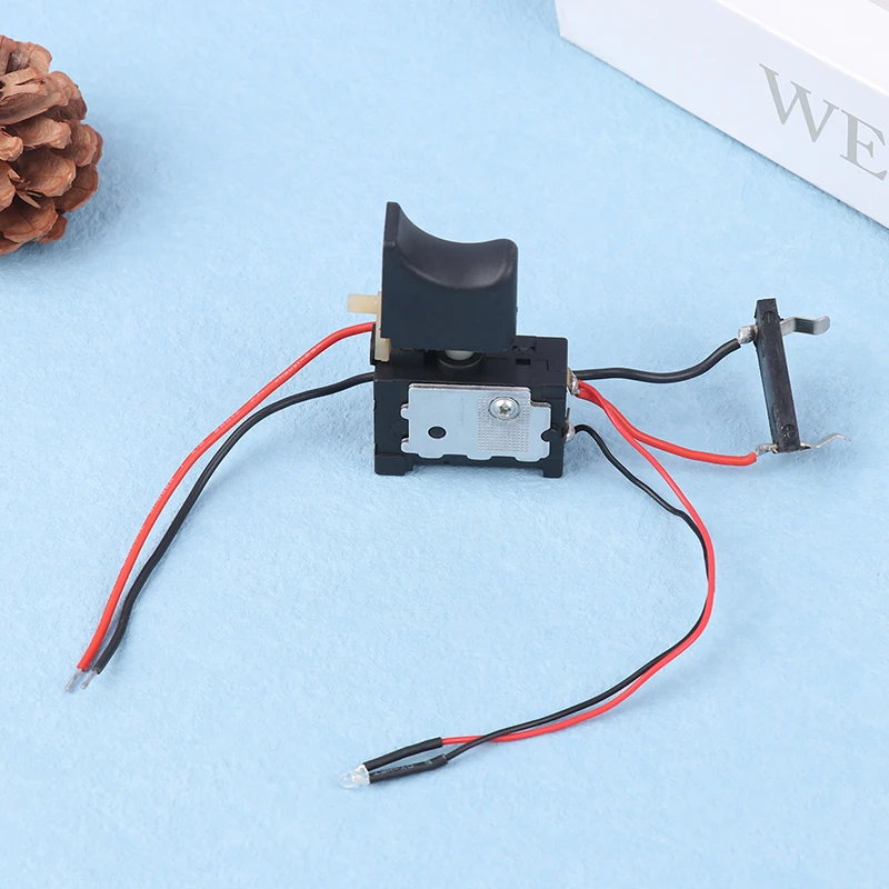 【F】DC7.2-24V Electric Drill Switch Cordless Drill Speed Control Button Trigger Switch With Small Light Power Tool Parts