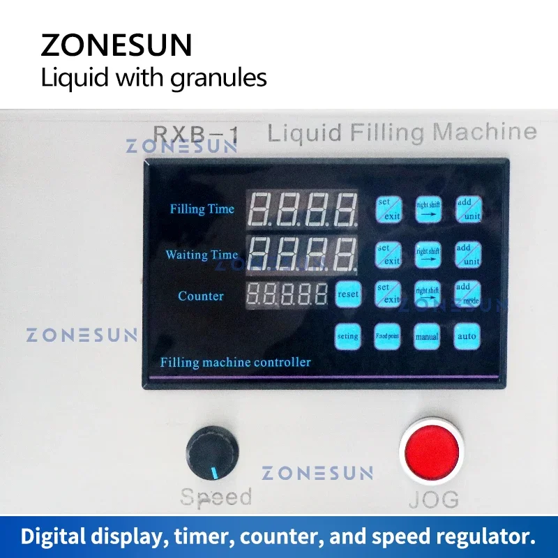 ZONESUN ZS-RXB1 Digital Control Liquid Paste Filler Sauce Jam Glue Water Cream Lotion Flexible Impeller Pump Filling Machine