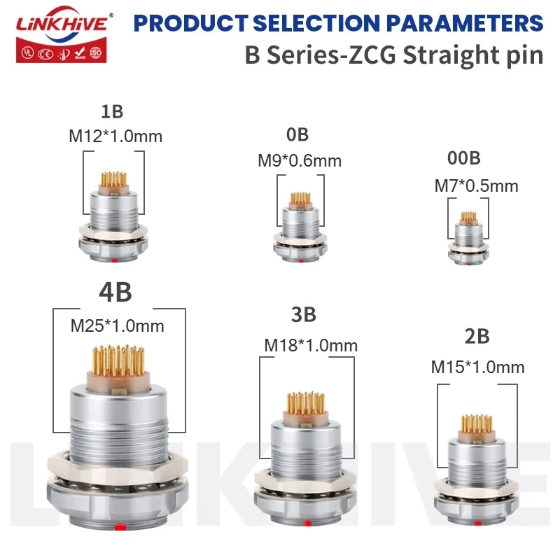 Compatible with LEMO ECG Circular Connector Female Socket 0B 1B 2B 3B 2 3 4 5 6 7 8 9 10 12 14 16 18 19 20 22 24 26 30 32 Pin
