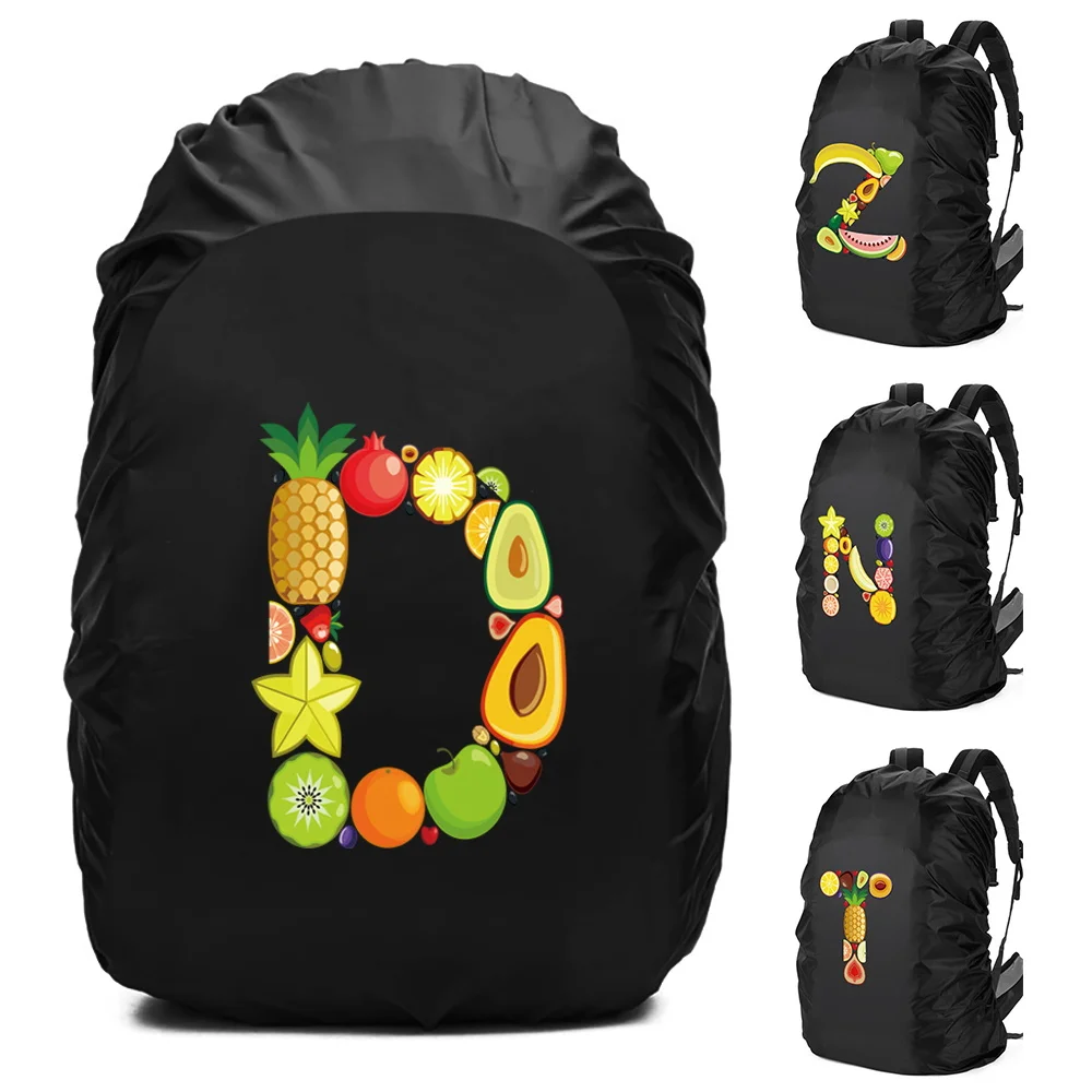 New Portable Lightweight 20-70L Backpack Cover Fruit Letter Pattern Backpack Cover Mountain Climbing Camping Accessories Unisex