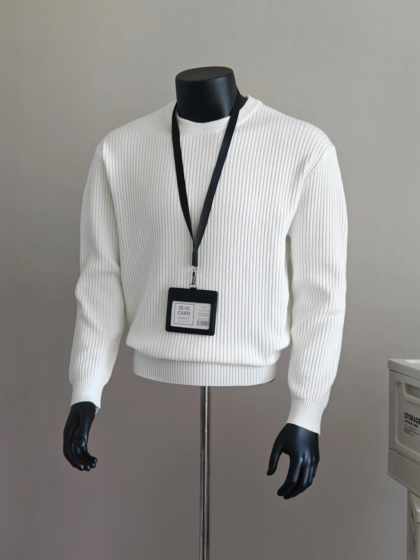 

Утепленный повседневный свитер с круглым вырезом для мужчин, осенне-зимний, теплый, вязаный, многослойный, мягкий, из полиэфирного волокна, с длинными рукавами, базовый.