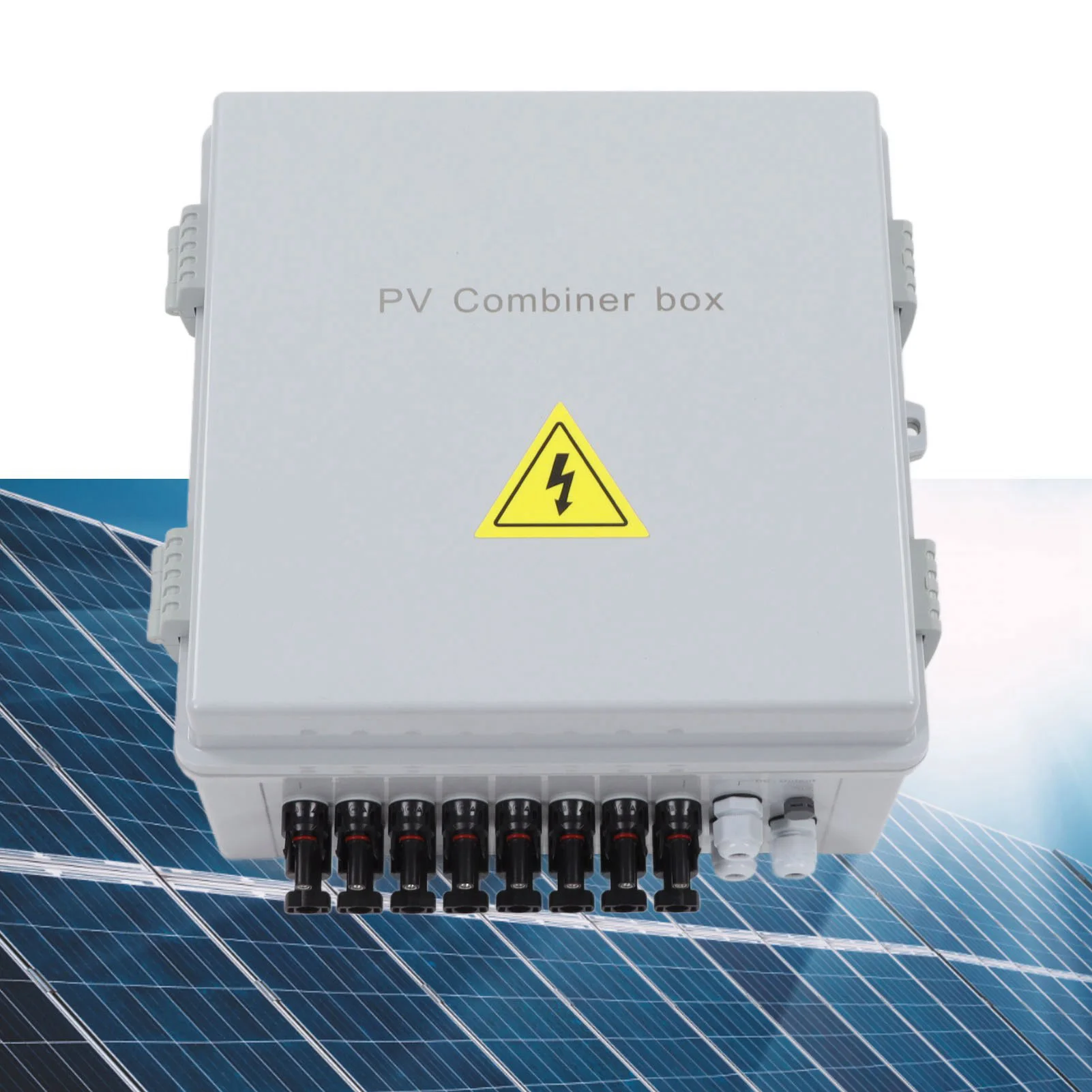 

Solar Combiner Box 8 String PV Combiner Box with Arrester 10A Rated Current 80A Breaker for Off Grid Solar Power System