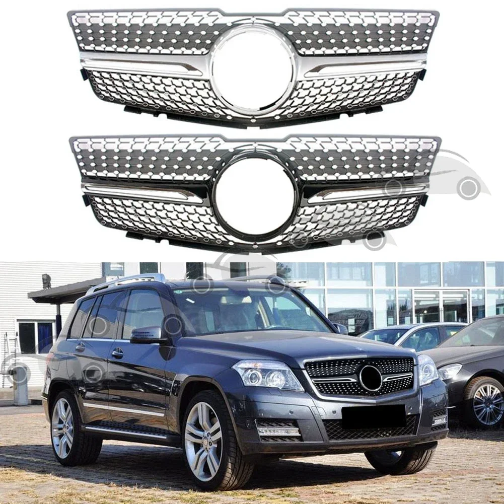 Front Bumper Racing Grill Billet Grille Cover For Mercedes-Benz X204 GLK-Class GLK280/300/350 2008-2012 Diamond