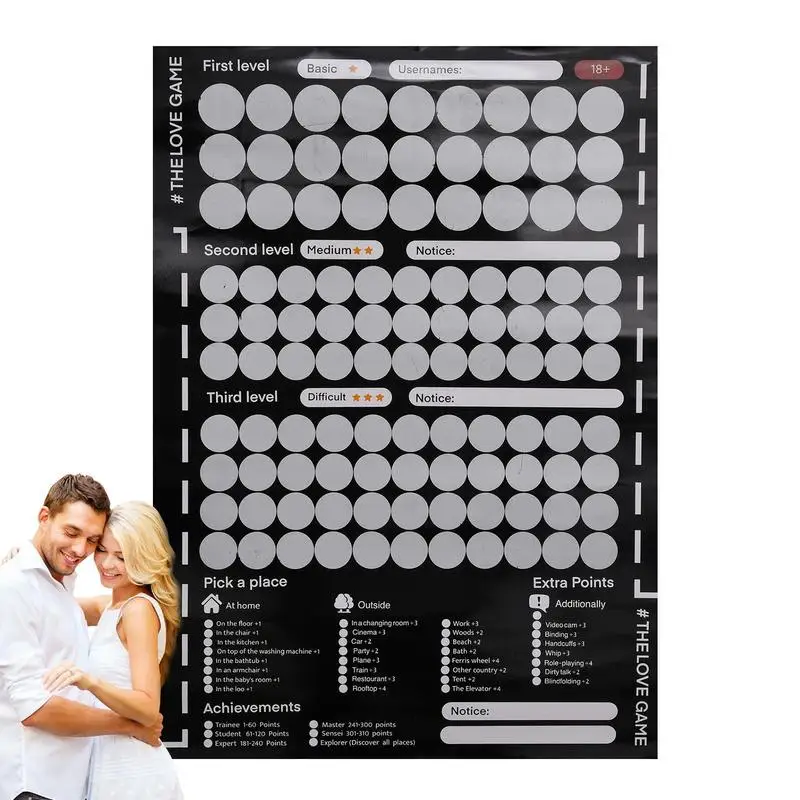 100 Things To Do Between Couples Scratch off Poster 100 Dates Scratch off Bucket List Valentines Day Gifts for Couples Games