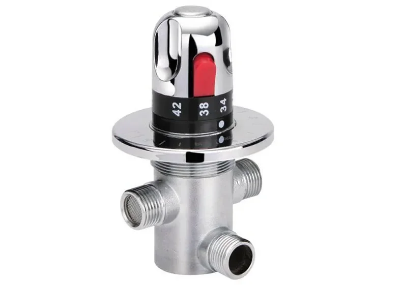 Solid Brass Theremostatic Mixing Valve Male Connections Solar Water Heater Valve Adjust Temperature Control Valve