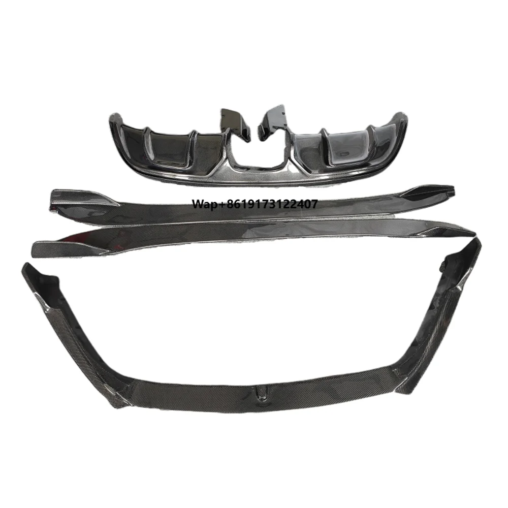 

Комплект обвеса из настоящего карбона C-стиля: передний бампер, боковые юбки, накладки на задний бампер, задний диффузор для F-type