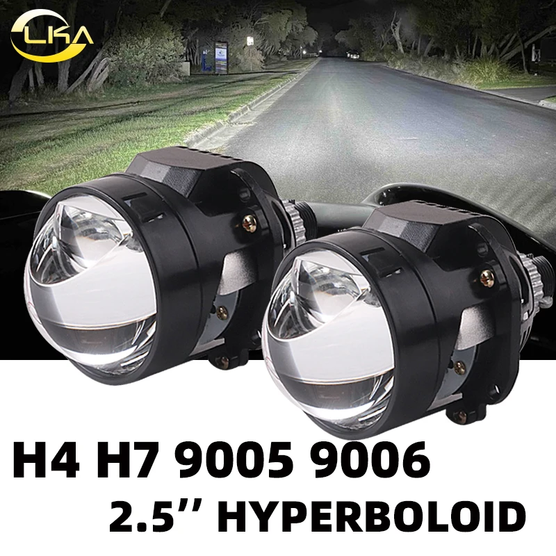 

2PCS 2.5inches 85W Bi LED Angel Eyes Projector LED Auxiliary Lights H7 H4 H1 9005 9006 Hyperboloid Matrix Lenses For Headlights