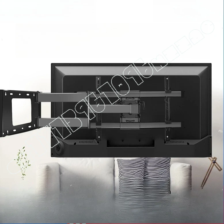 TV Hanger Telescopic Rotating 360 Movable Bracket Wall Hanging Mobile Wall Hanging Shelf Universal 180 Degrees Adjustable