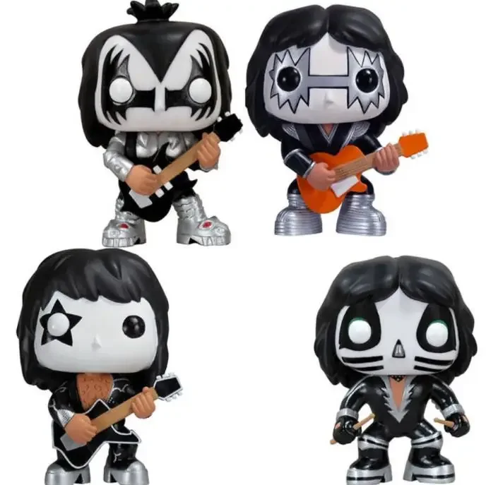 FUNKO POP Guitarist Bass Drummer Demon 04# Catman 07# Starchild 06# Vinyl Action Figure Model Kids Toys for Children Gift