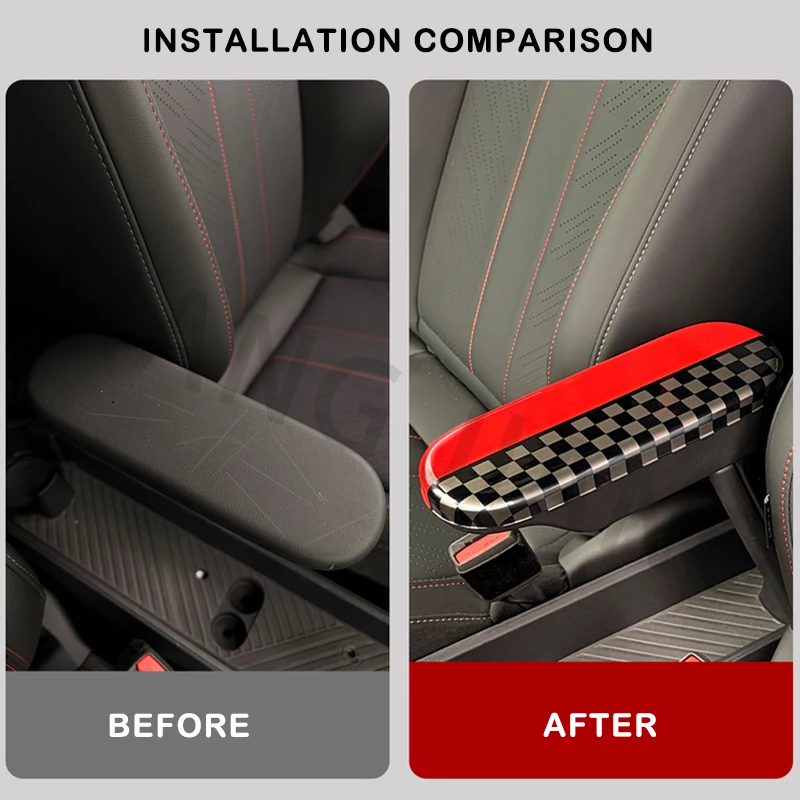 مسند ذراع السيارة غطاء لوحة وحدة التحكم المركزية صندوق تخزين غطاء ملصقات لميني كوبر J01 EV J05 Aceman 2024 2025 اكسسوارات السيارات #2