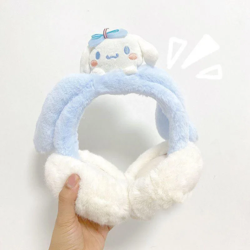 Kawaii Sanrio Earmuffs Warmth Kuromi Cinnamoroll Applicable To Students and Adults Folding Ear Muffs Cute Plush Ear Covers