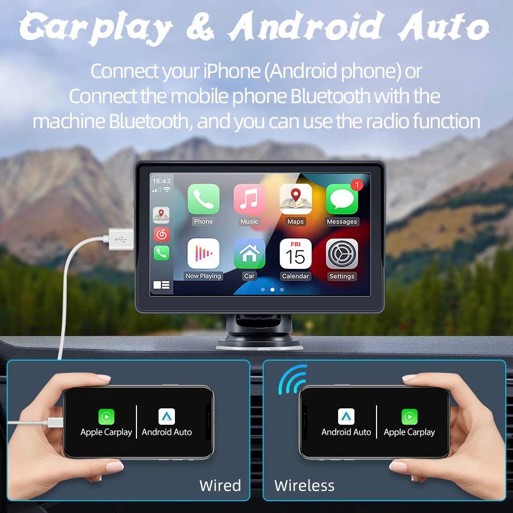 

Universal 7 Inch Car Radio MirrorLink Multimedia Player TF Card/USB/AUX Bluetooth Stereo Receiver for BMW/VW/Nissan/Toyota/Honda