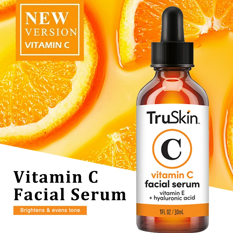 TruSkin Vitamin C Serum เซรั่มบํารุงผิวหน้าต่อต้านริ้วรอยพร้อมวิตามินซีกรดไฮยาลูโรนิกวิตามินอี More Brightening Serum จุดด่างดําผิว