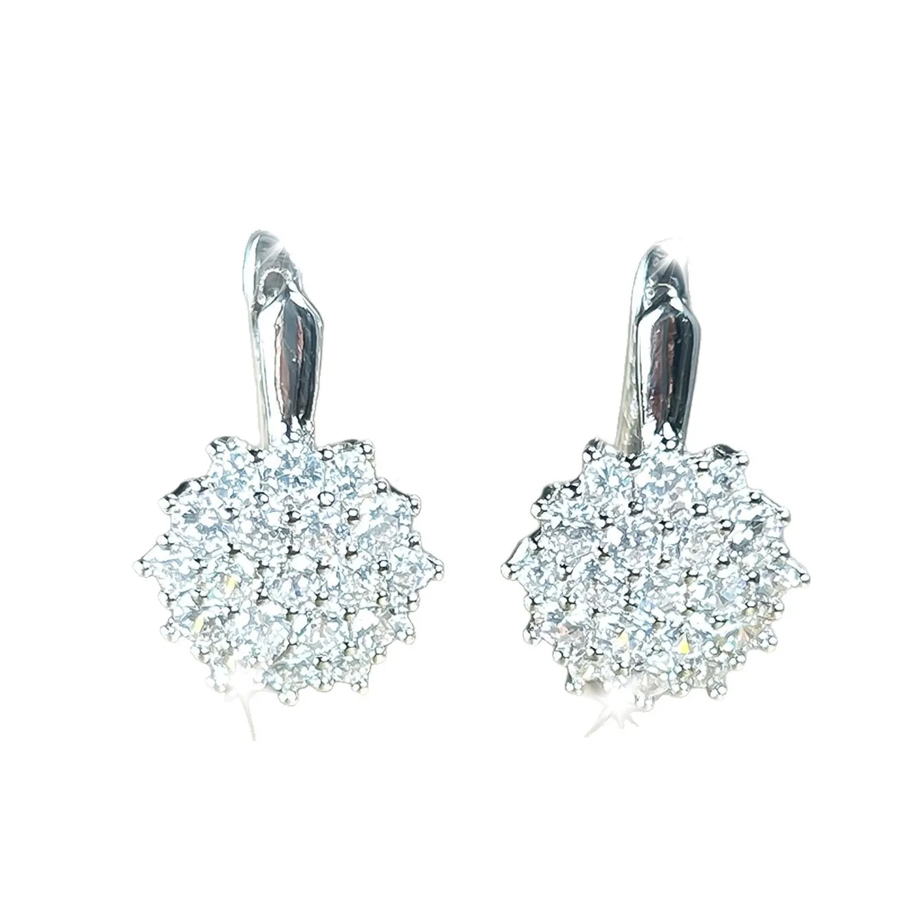 

Flower earrings, inlaid with cubic zirconia, summer jewelry, luxury gift, anniversary/Valentine's Day gift