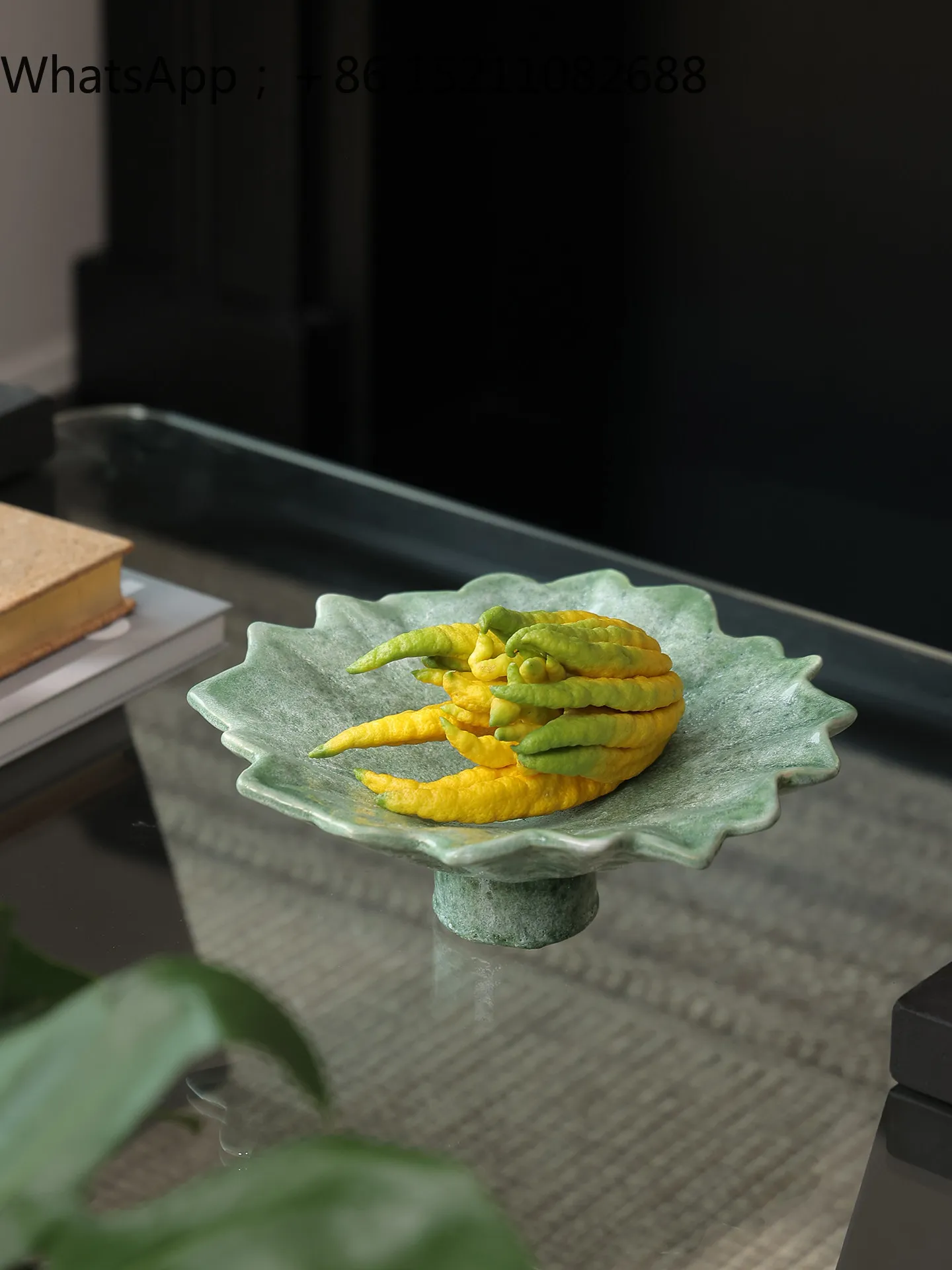 SCY ceramic high-footed fruit plate, living room coffee table, desktop exquisite high-value fruit snack decorative storage plate