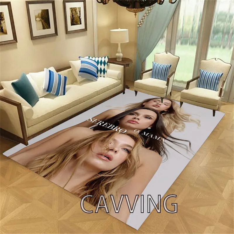 Serebro Band 3D Printed Carpet Flannel Rugs Anti-slip Large Rug Home Decoration for Living Room Bedroom Home Decor