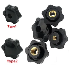 Thumb Nuts M4 M5 M6 M8 M10 M12 Plum Hand Tighten Nuts Handle Thread Star Mechanical Black Thumb Nuts Clamping Knob Manual Nuts