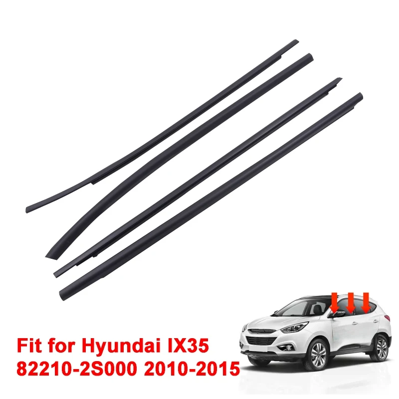 Car Window Glass Trim Sealing Strip For Hyundai IX35 82210-2S000 2010-2015 Car Accessories Waterproof Black Rubber Weather Strip