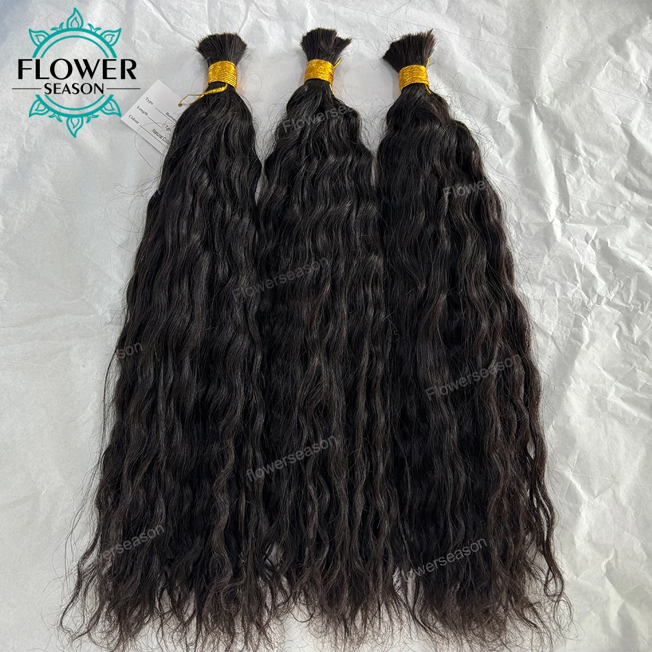 Bulk Human Hair For Braiding Double Drawn Bulk Hair Loose Wave Bundles Extensions Wholesale No Weft Boho Braids Hair for Women